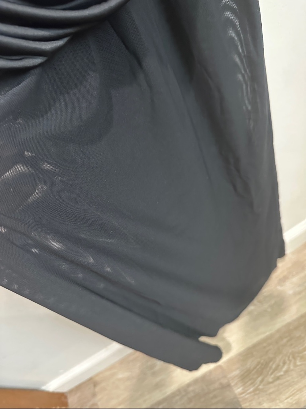 Meshki Black Sheer Ruched Maxi Dress - Picture 4 of 12